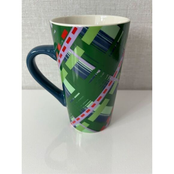 Starbucks Tall Geometric Boxy Patterned Glass Mug With Logo On Front - Picture 2 of 4